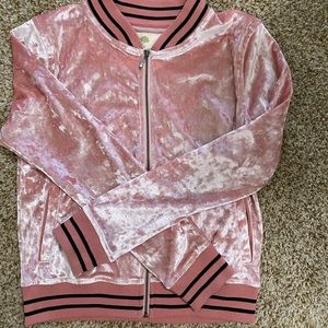 Velvet pink childs jacket